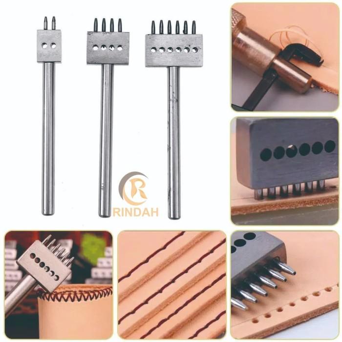 

Alat Kerajinan Kulit Pembolong Pelubang Kulit Diy Set 3Pcs 029