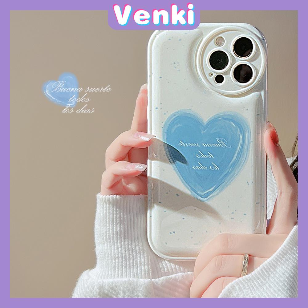 iPhone Case Silicone Soft Case Airbag Shockproof Protection Camera Blue Heart Dot Cute Compatible For iPhone 11 Pro Max 13 Pro Max 12 Pro Max 7Plus xr XS Max