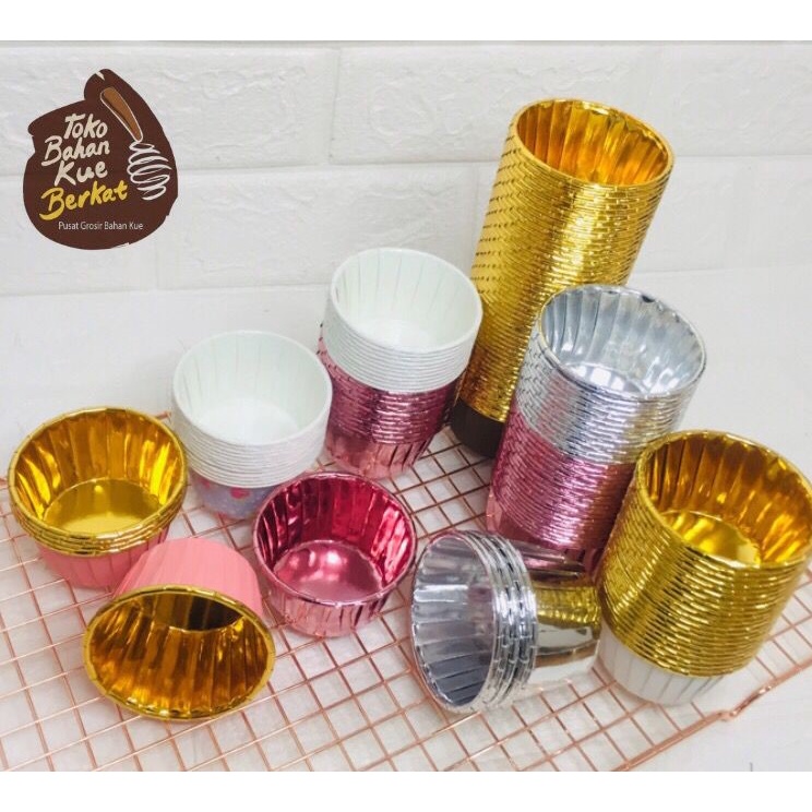 Cupcase/ cup case /cup muffin alum foil warna isi 50 Pcs ( Cake Cup List)