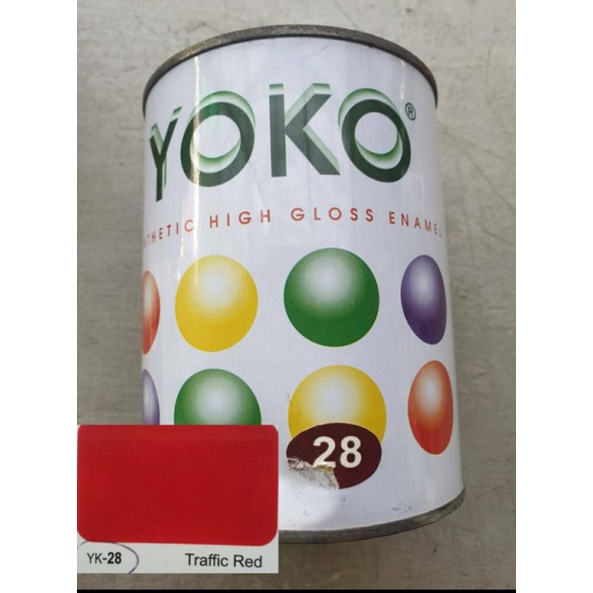 Cat kayu dan besi avian yoko warna traffic red/merah traffic