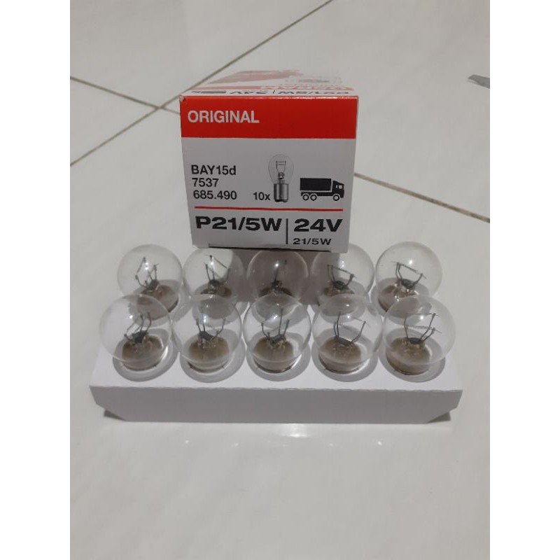 Bohlam rem/lampu rem stop kaki 2 24v Osram Asli terjamin Harga per dus
