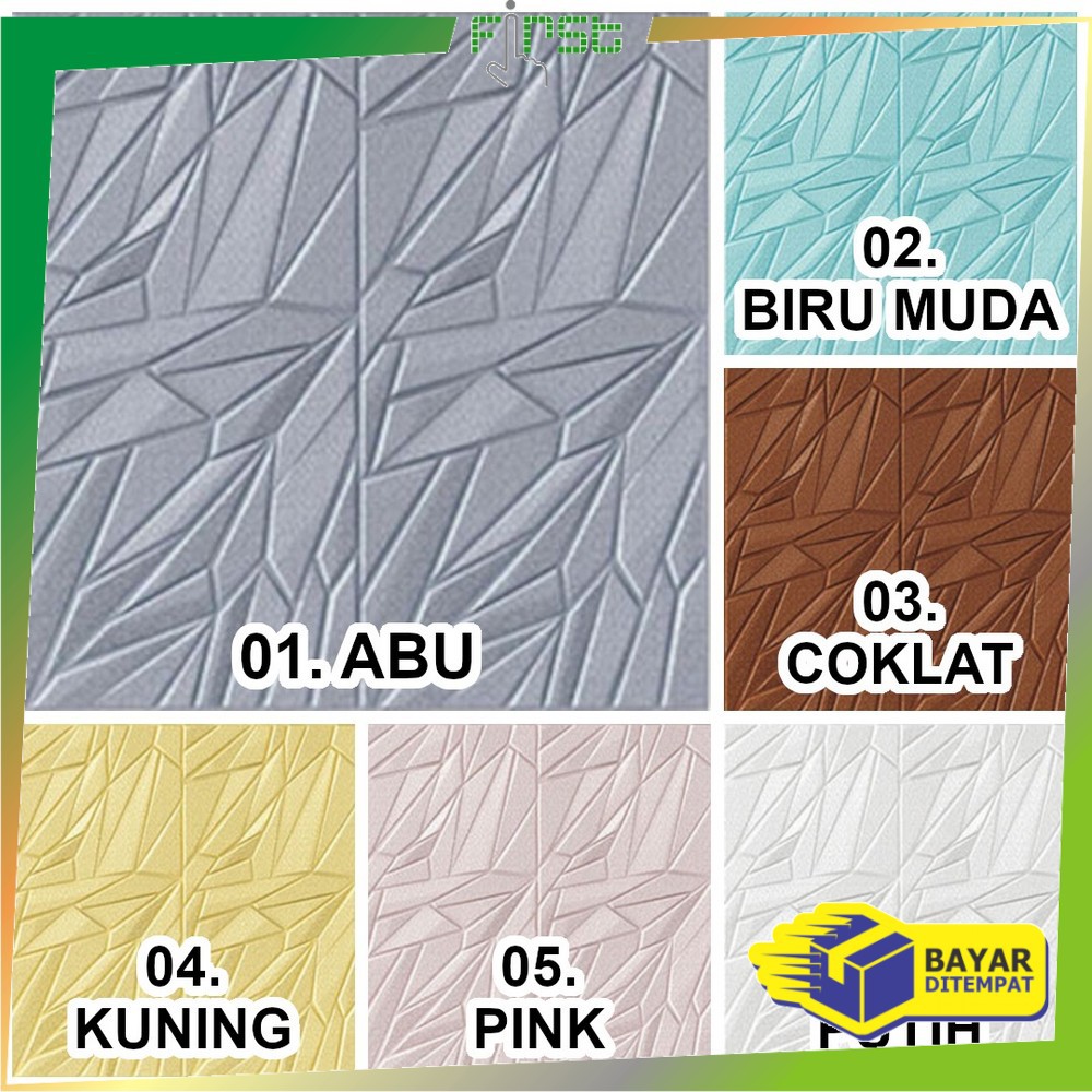 FH-C217 - C224 Wallpaper 3D Foam Motif / Wallfoam Sticker Dinding Kamar / Walpaper Dinding Bata-E