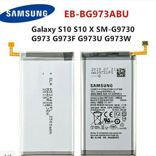Baterai Samsung Galaxy S10  EB-BG973ABU Handphone Samsung Galaxy S10 Batre Original