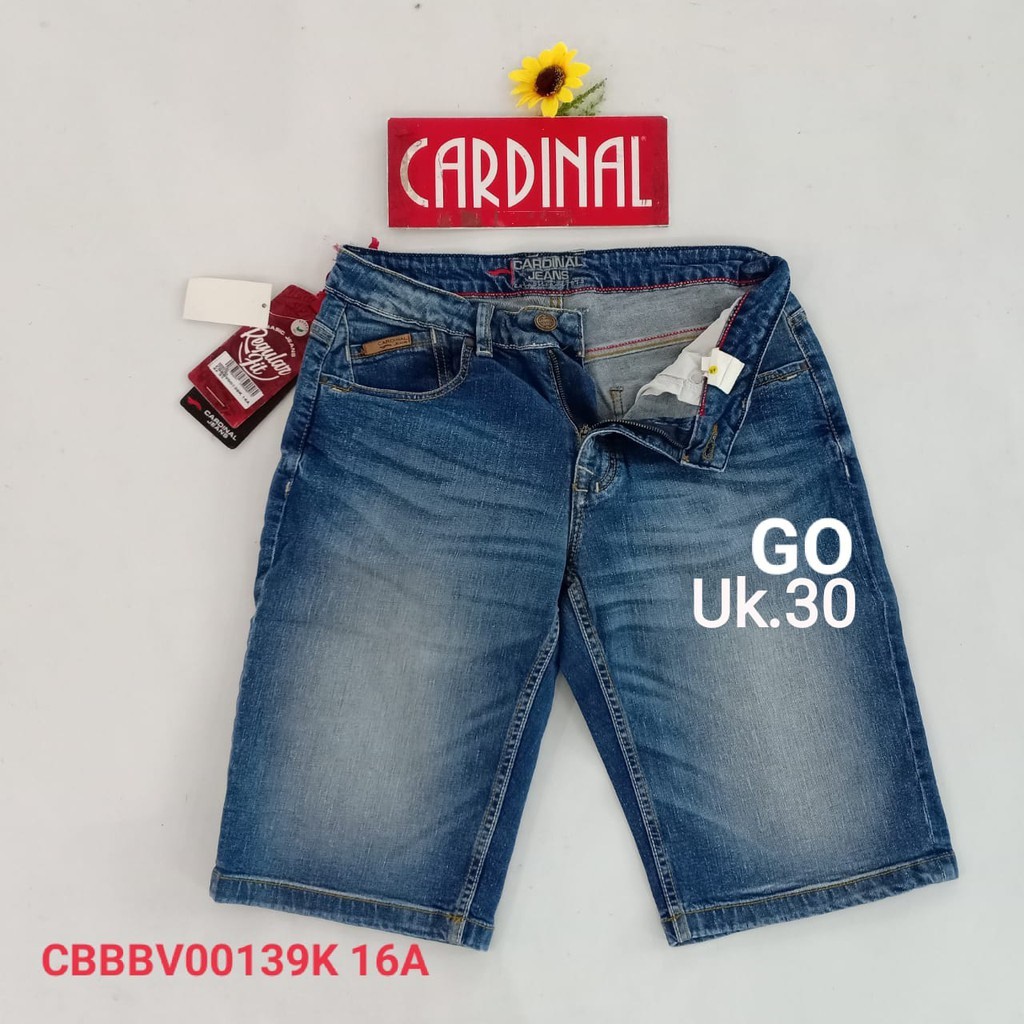 BB 30 CARDINAL CBBBV Celana Pendek Cowok Dewasa Jeans Bermuda Casual Sobek Slimfit Reguler Fit