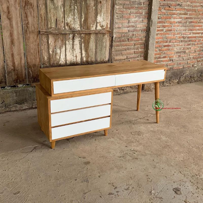 meja belajar anak minimalis kayu