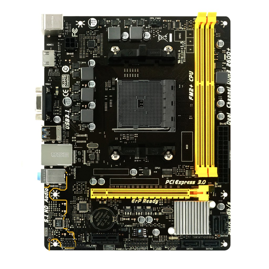 BIOSTAR Motherboard A68MHE AMD A68H FM2+ DDR3 Micro ATX