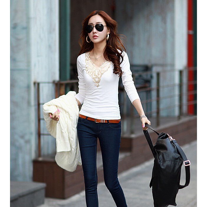 White Long Sleeve T-Shirt 301173M04