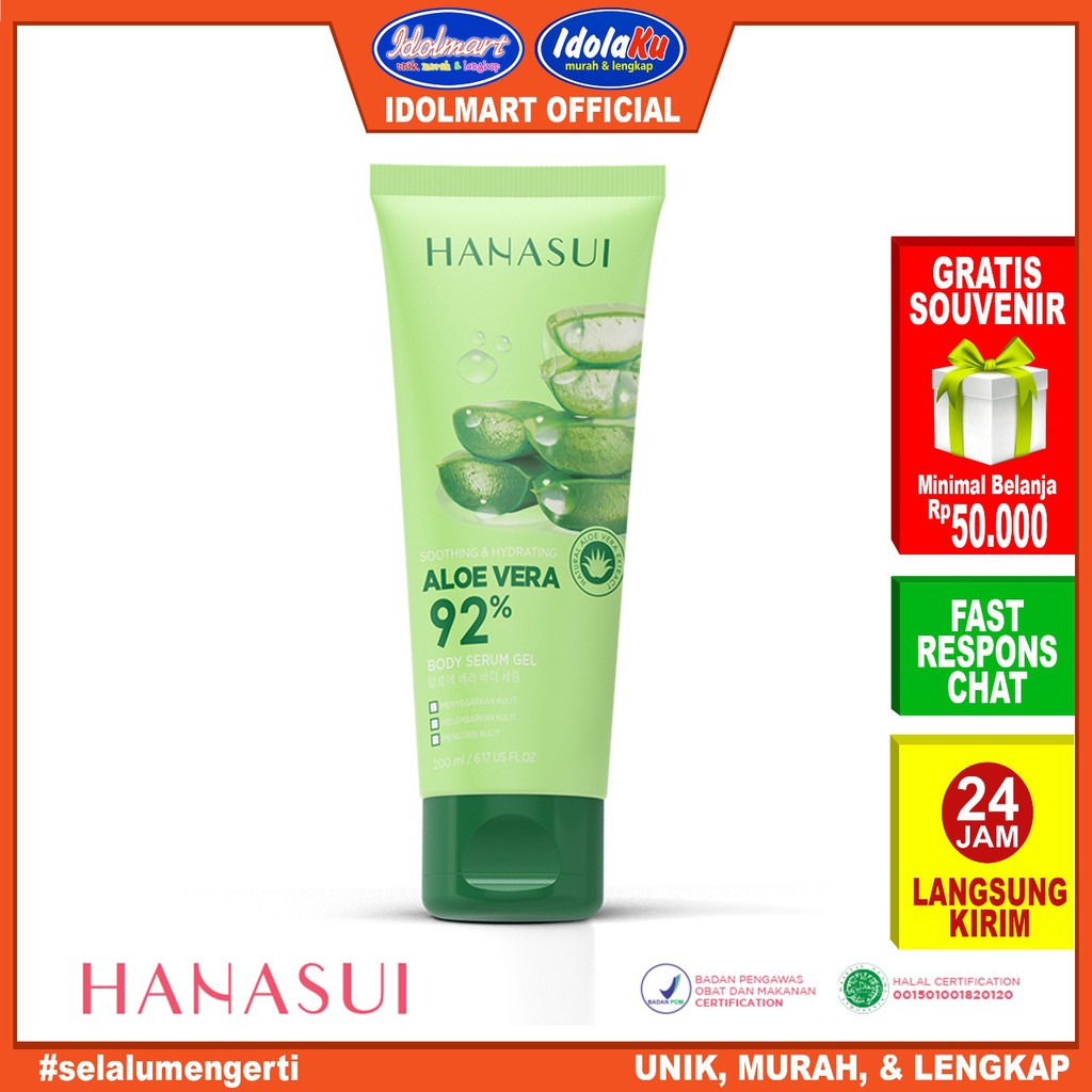 IDOLAKU Hanasui Body Serum Gel Aloe Vera