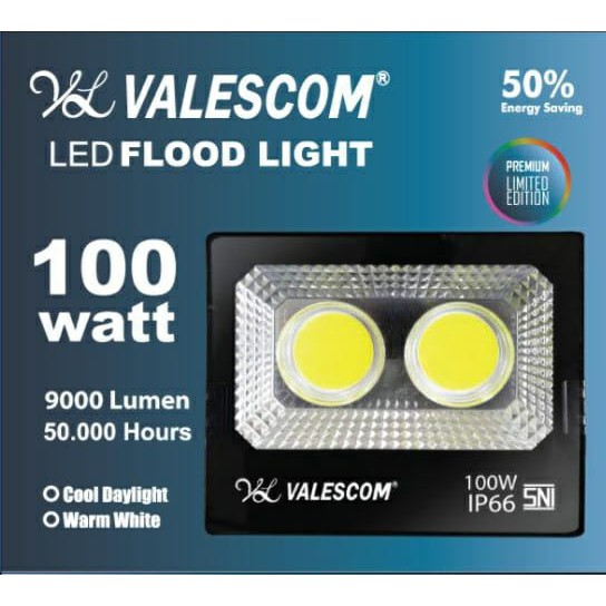 Lampu LED Tembak COB Valescom 50,100,200,300 &amp; 400 Watt ip66 SUPER BRIGHT