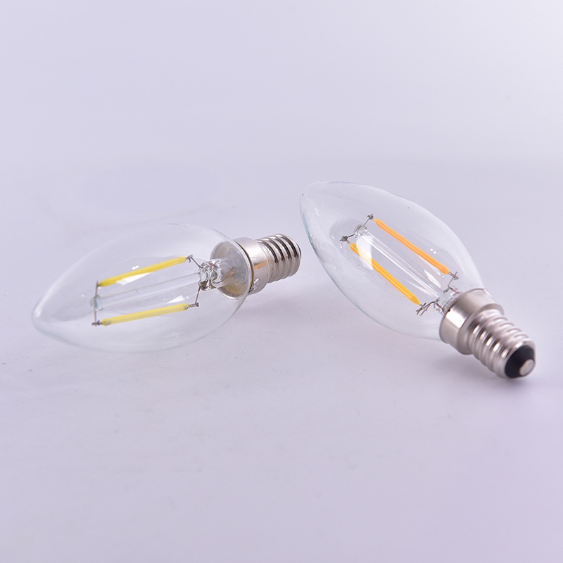 {LUCKID}LED Bulb Spotlight 2W/4W/6W E14 COB Candle/Flame Tip C35 Filament Glass Lamp