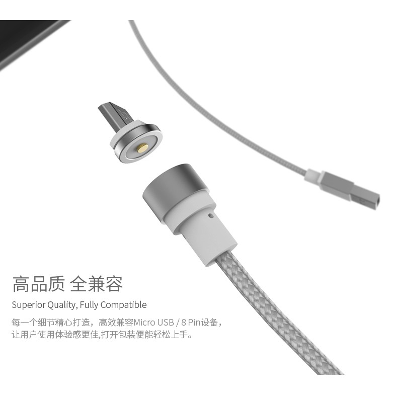 Original WSKEN X-Cable 3 in 1 (Micro USB Lightning USB Type C) - Circular Round Magnetic Charging