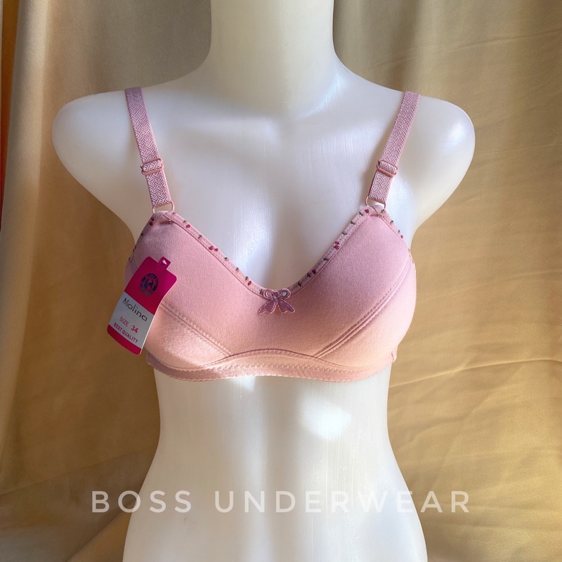 [3PCS] BH KATUN POLOS TANPA KAWAT | BH perempuan kekinian busa tipis | BH Molina Polos l BH wanita t