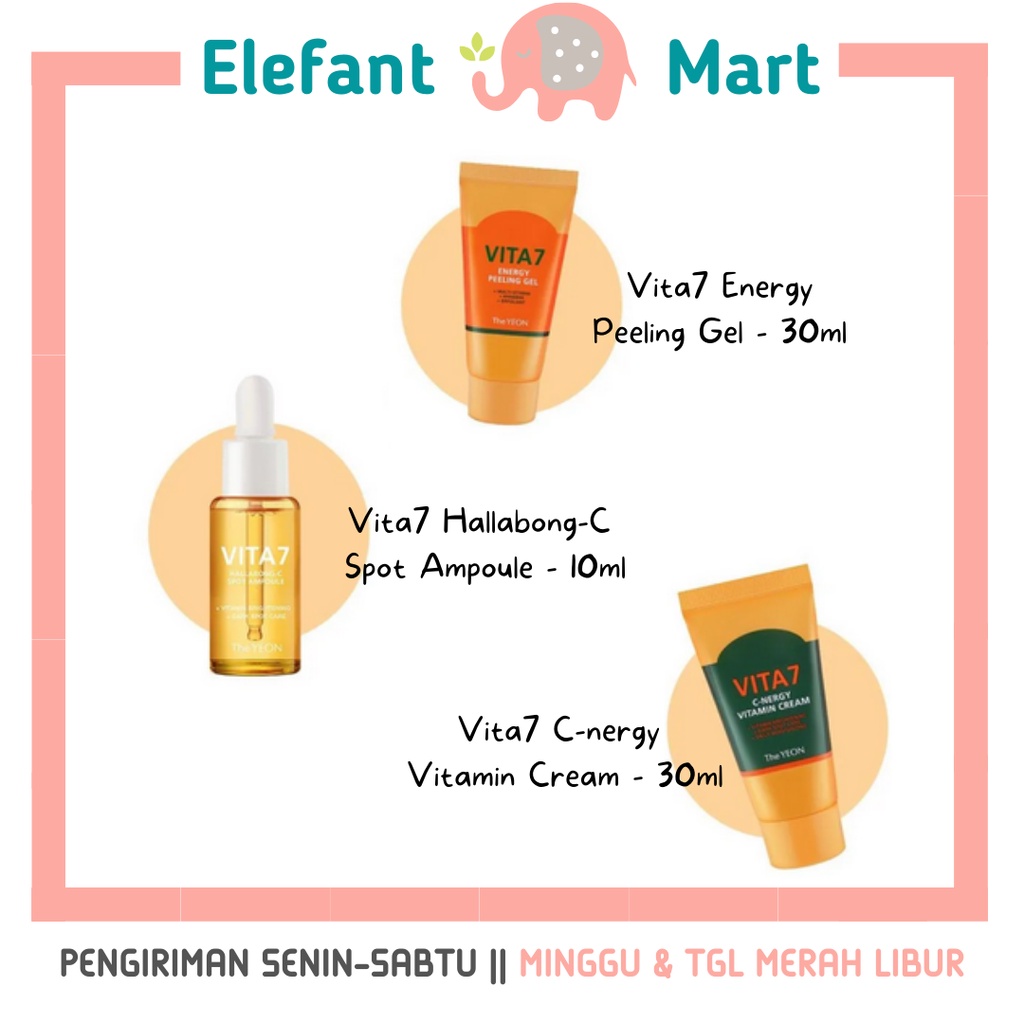 ELEFANT THE YEON VITA 7 Peeling Gel C-Spot Ampoule C-nergy Vitamin Cream Mini Size Starter Kit