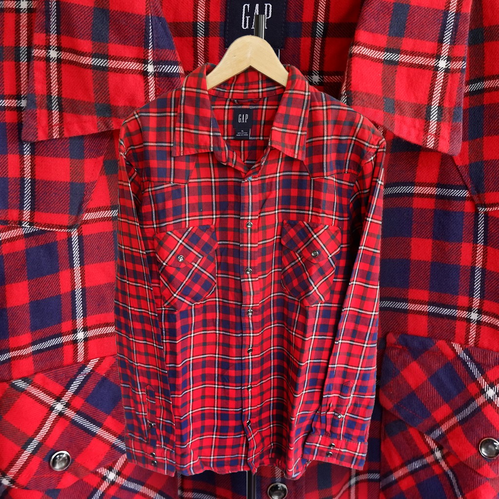 Flannel GAP Original Western PL Kemeja Flanel - XL Cewek