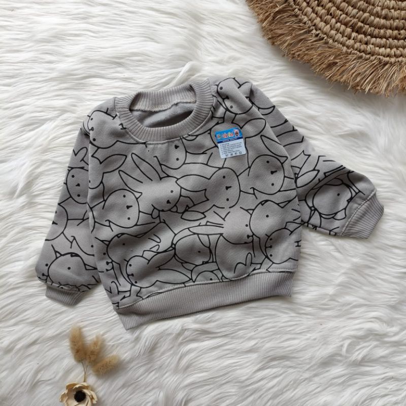 Sweater jaket bayi fleece motif the rabbit 3-12 bulan