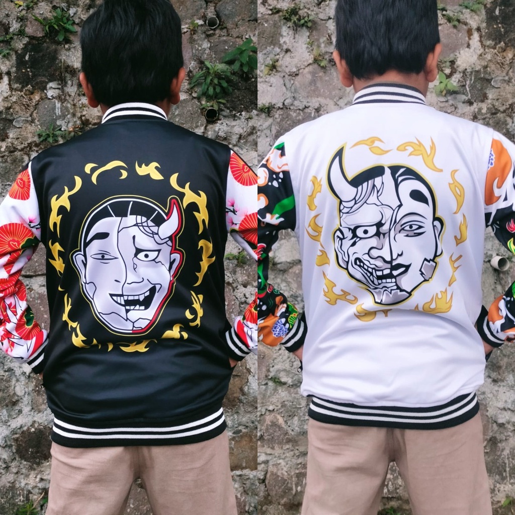 Jaket Sweater Anak 6-12 Tahun Motif Sukajan Angry Smiley Tokyo Revengers