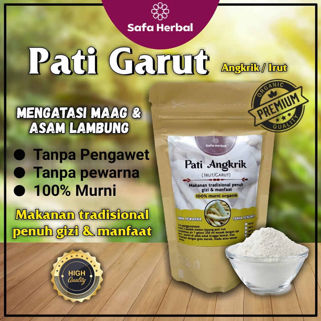 

Tepung Garut Pati Garut Asli Obat Herbal Maag Asam Lambung Naik Angkrik Irut Original Tanpa Pewarna Tanpa Pengawet READY STOK!!