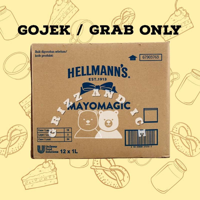 

GOJEK / GRAB Hellmann's mayomagic 1 dus / mayo magic 1L / mayonnaise 1 Karton