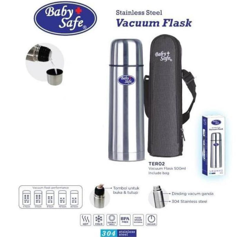 BABY SAFE STAINLESS STEEL VACUM FLASK/ TERMOS STAINLESS STEEL