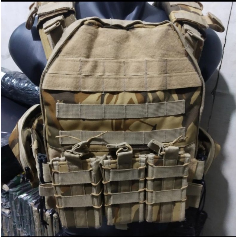 Rompi Tempur Body vest Doreng gurun Libanon pelepas cepat