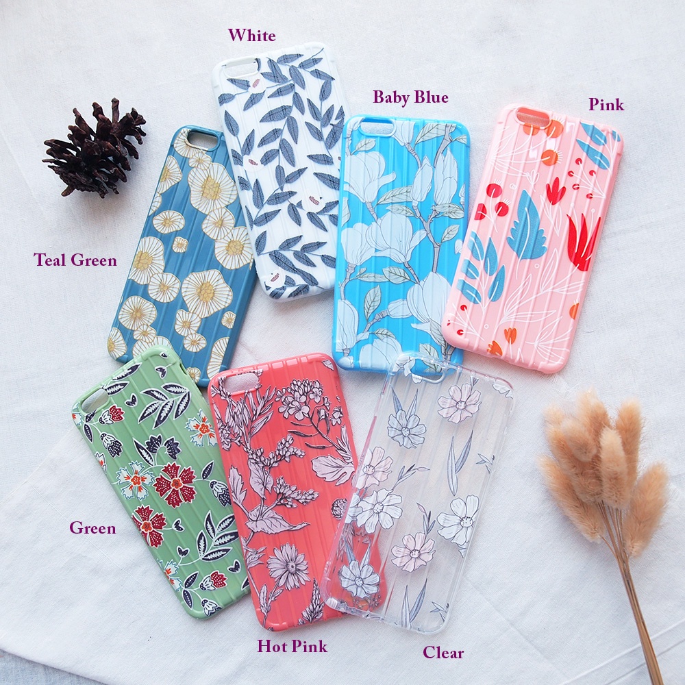 SOFTCASE IPHONE 6 6PUS 7 7PLUS  8 8PLUS 11 12 XS MAX CASE MOTIF BUNGA SOFTCASE KOPER MOTIF