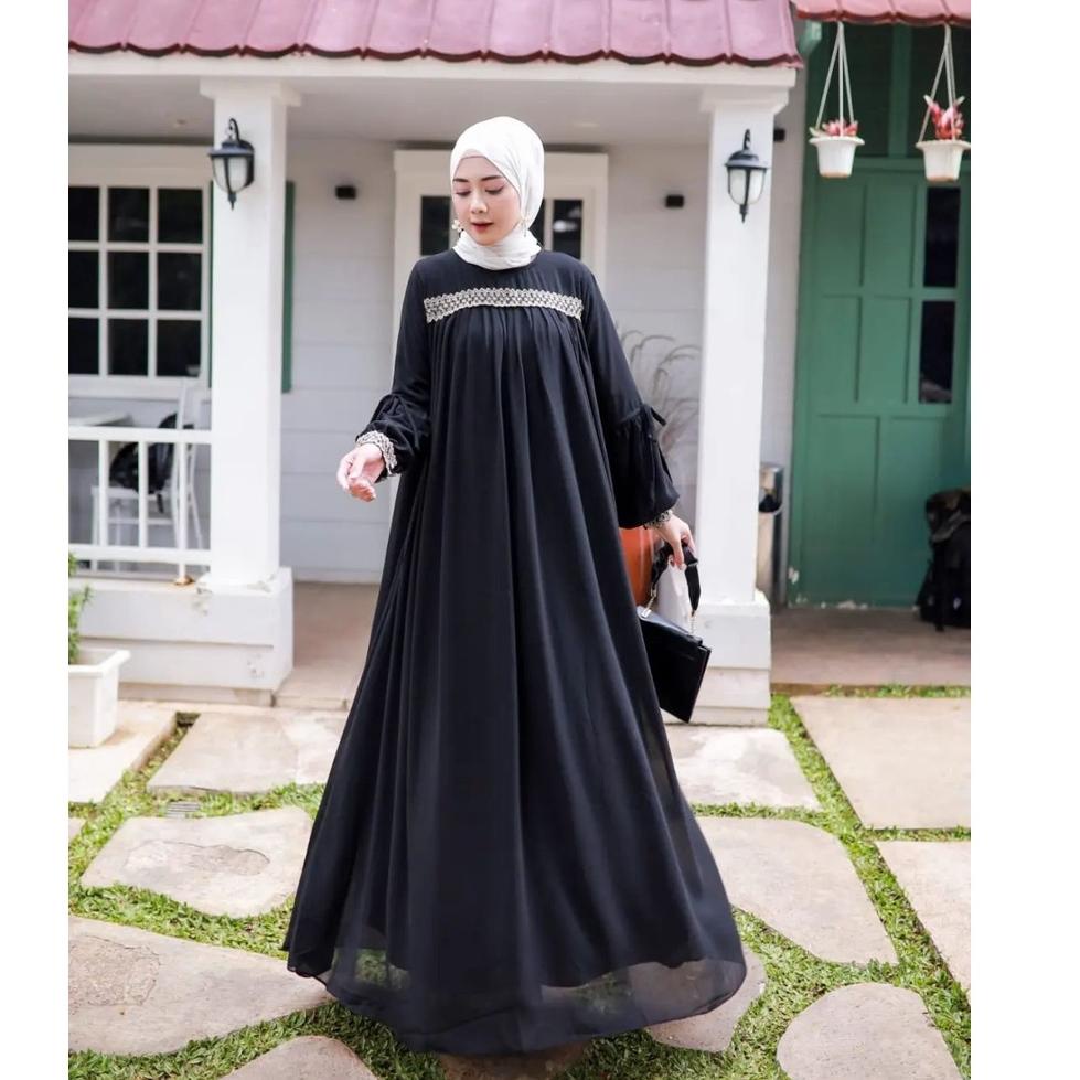 Gamis Wanita Kekinian2022 Baju Wanita Gamis Putih Gamis jumbo Anggun Maxy Dress Pesta Gamis Dewasa B