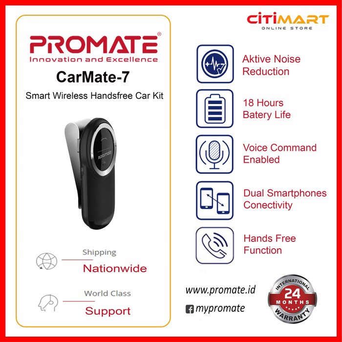 Promate CarMate-7 Smart Wireless Handsfree Car Kit