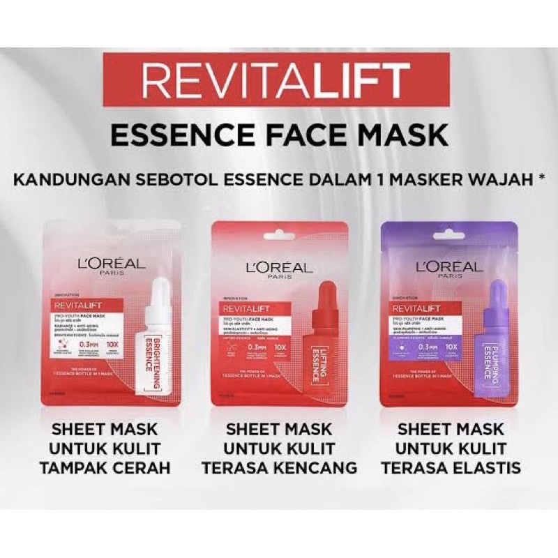 Masker Wajah Loreal Paris REVITALIFT MASK / Masker L'oreal Solusi untuk Penuaan Dini