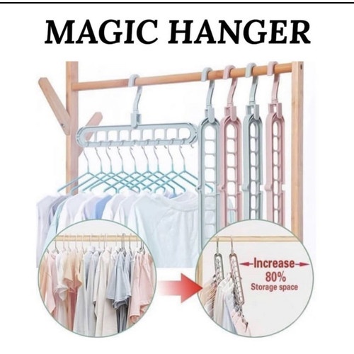 GANTUNGAN BAJU LIPAT AJAIB 9 IN 1 MAGIC HANGER FOLDABLE MULTIFUNGSI SAVING SPACE