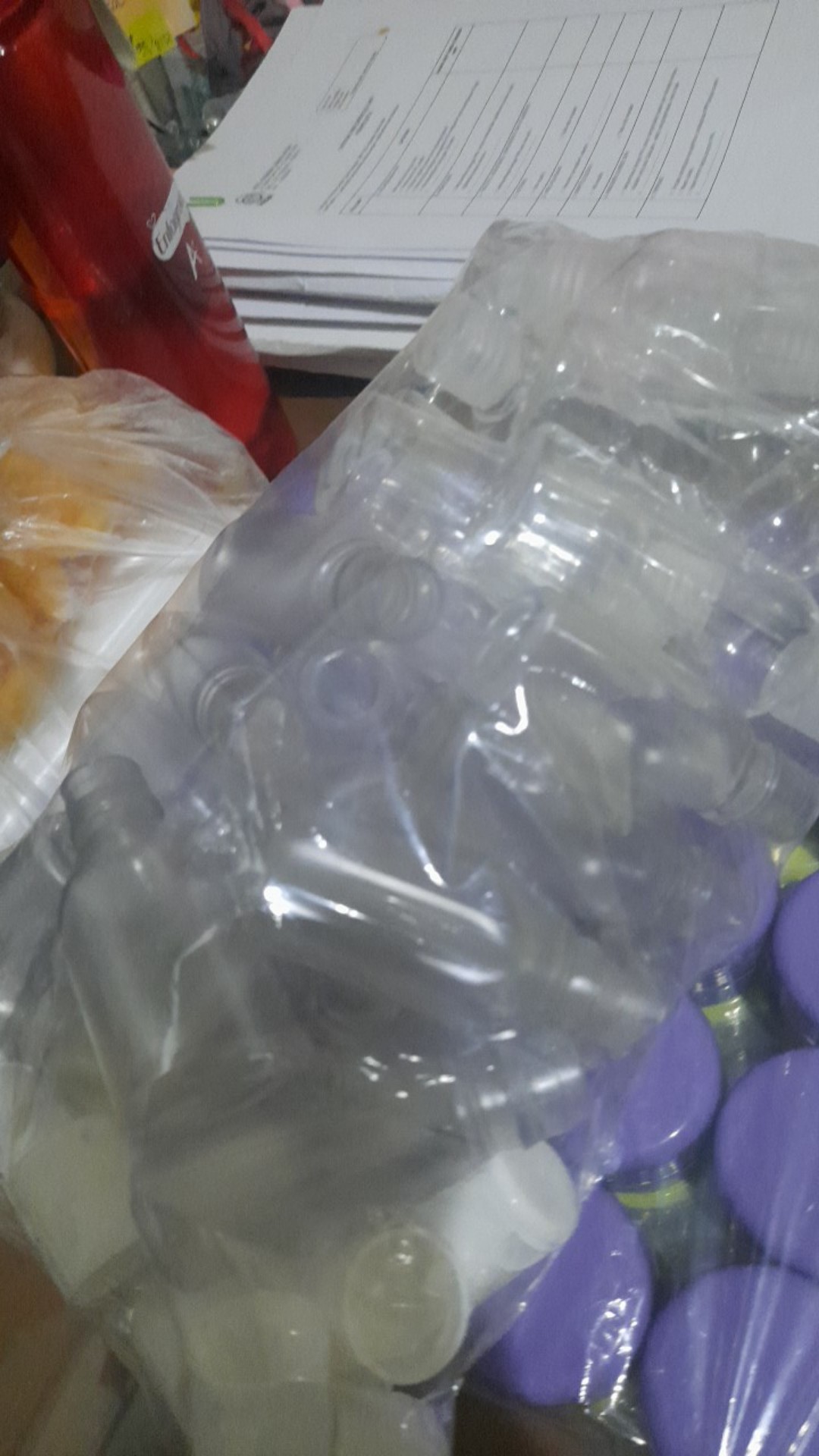 Botol Pet 60 Ml Fliptop Natural  (tutup 3 Varian Warna)