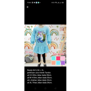 TAROKO setelan tunik mix legging anak perempuan