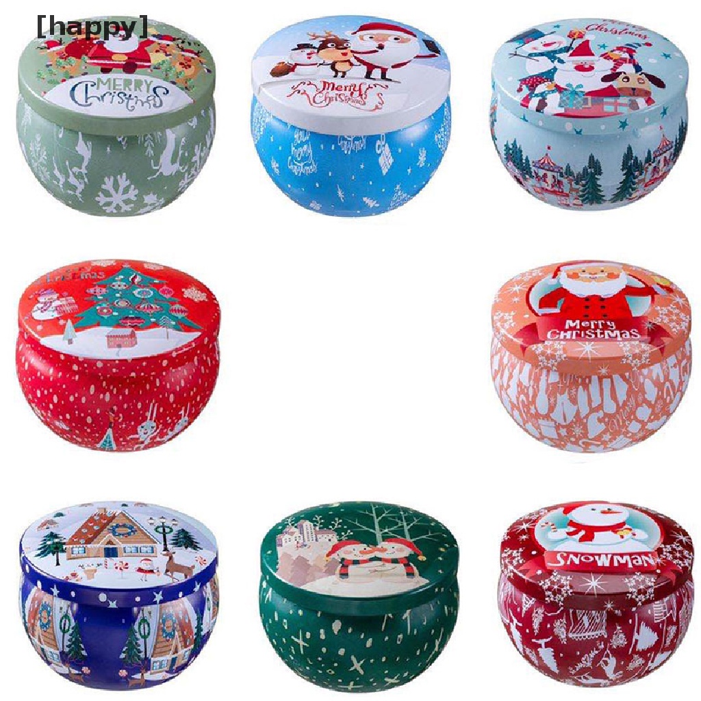 HA Christmas Scented Candle Tin Jar Portable Travel Soy wax Plant candle Gift Box ID