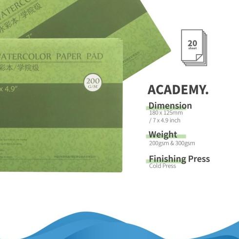 

♪ Kertas Cat Air Baohong Academy 18x12.5cm Cold Pressed Watercolor Pad - 200 gsm ❉