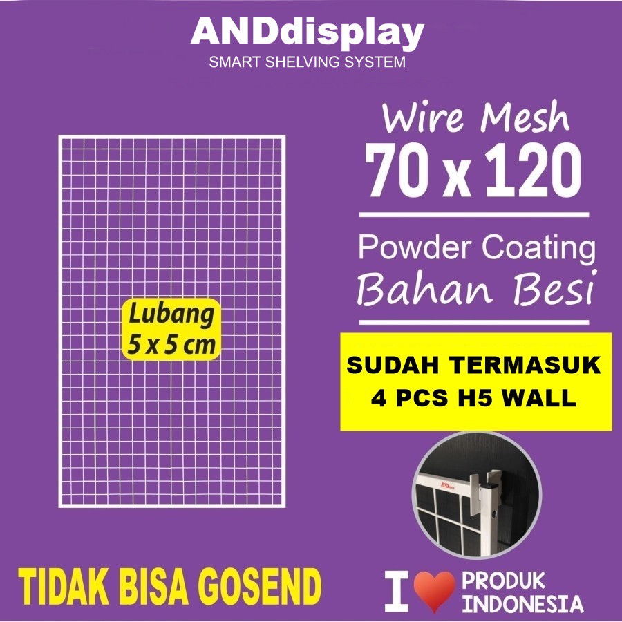 WIREMESH 70x120CM + H5 WALL KAWAT RAM DINDING WIRE GRID