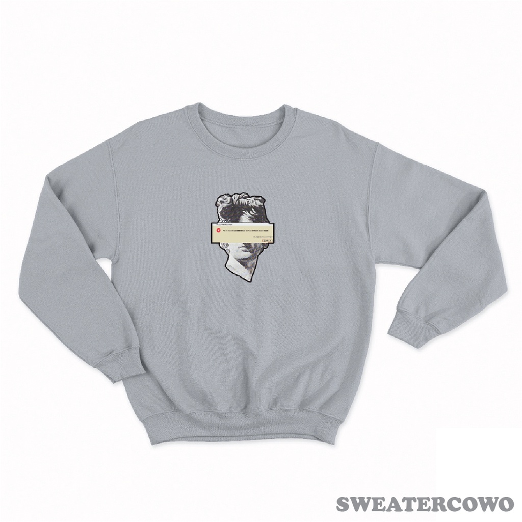 Sweaterpolos Basic Sweater CREWNECK KEEP SEARCHING  ( Sablon ) Unisex Pria &amp; Wanita