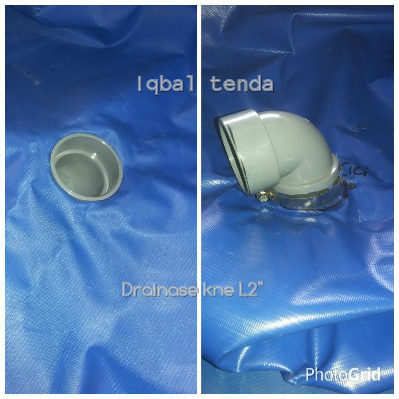 kolam terpal kotak ukuran 2.5 x 1 x 50. bahan orchid semi karet