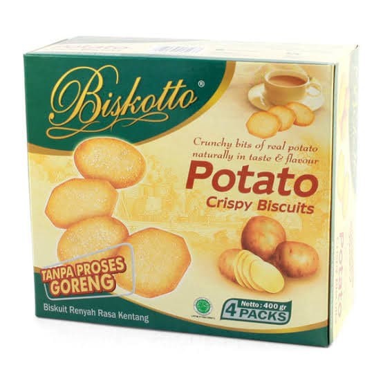 

BISKOTTO POTATO CRISPY BISCUITS 360GR / Kue Lebaran