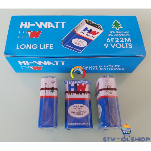 Battery 9V / Baterai Kotak 9V HW ( HI-WATT )