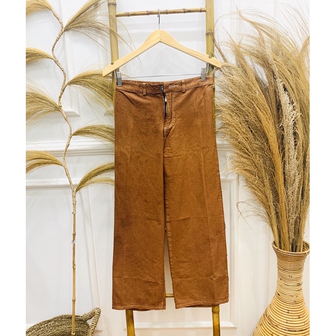 1 KG 3 PCS | DELONIX KULOT JEANS / CELANA KULOT JEANS WANITA / BAWAHAN CEWEK / JIN JINS SNOW-KULOT JEANS MOKA