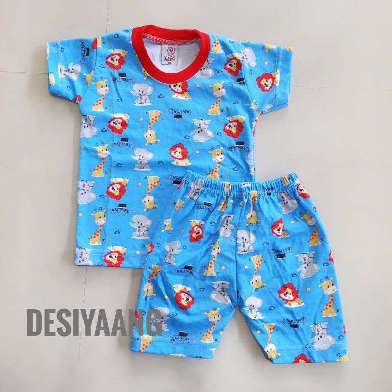 Grosir 10pcs Setelan Qkids Size Xs Usia 5-20 bulan Lengan Pendek Celana Pendek bahan Libby