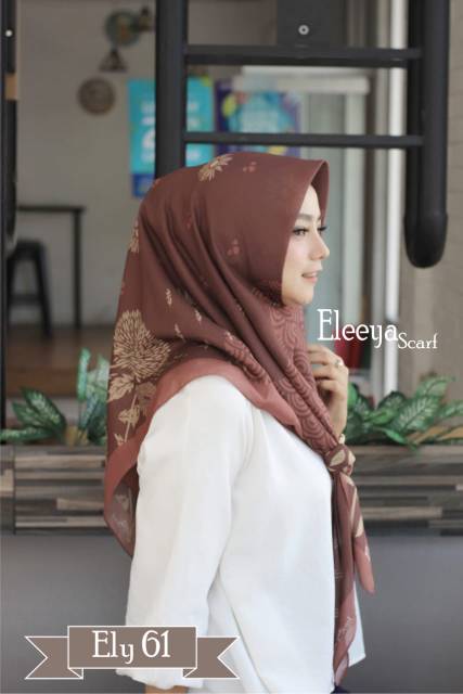 HIJAB SEGIEMPAT MOTIF ELY 61 || Eleeya Scarf