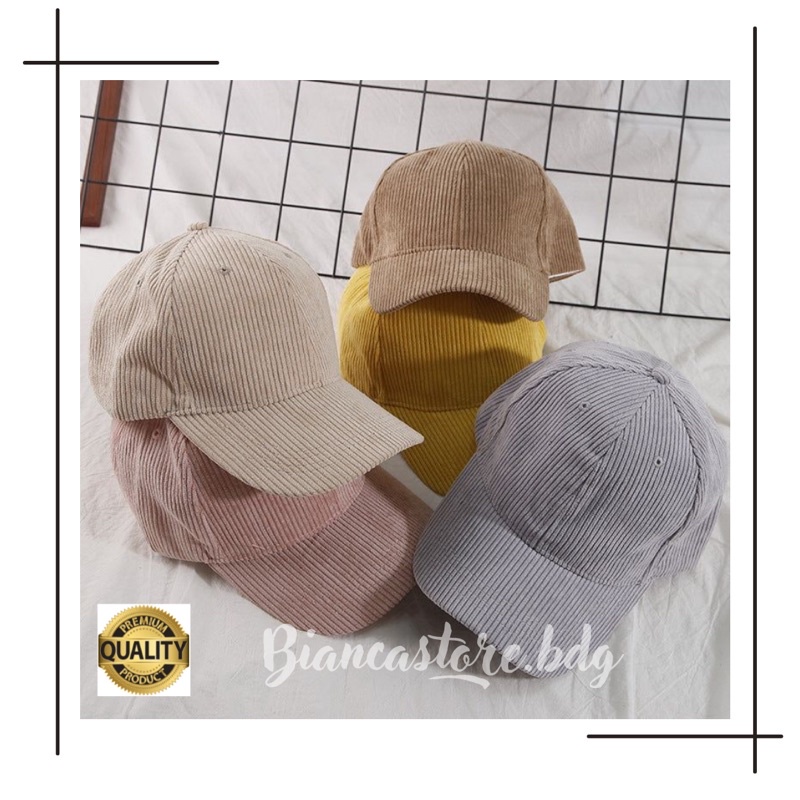 TOPI CORDUROY BASEBALL PREMIUM TOPI BASEBALL CAPS PRIA DAN WANITA TOPI CORDUROY POLOS CLOTHING TOPI POLOCAPS TOPI POLO CAPS