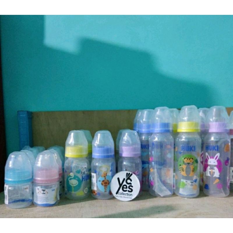 COD Botol huki reguler dot gepeng 60 - 120 - 240 ml bottol bottle balita anak higienis silicon nipple