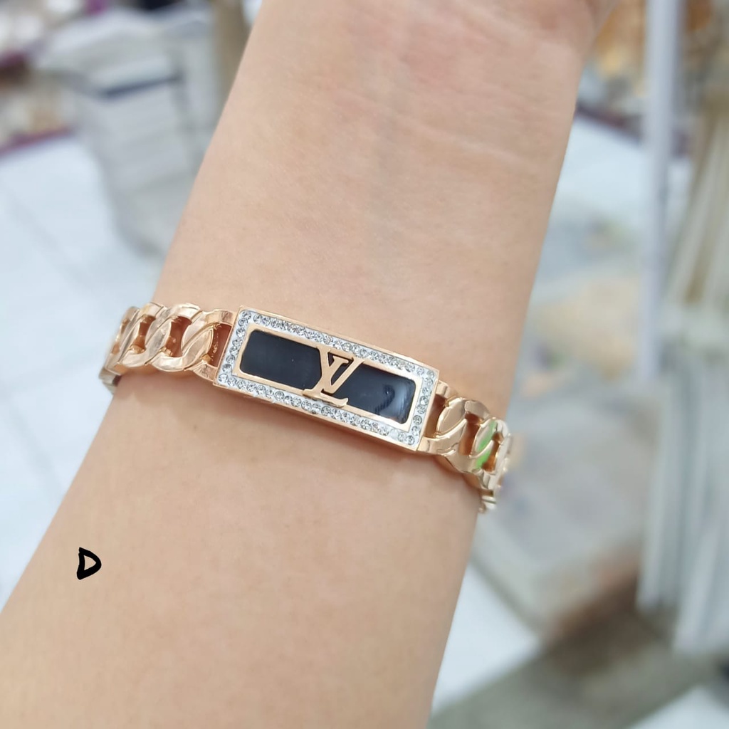 Gelang TITANIUM Bangkok Rosegold perhiasan Anti Karat&amp;Anti Luntur termurah berkualitas