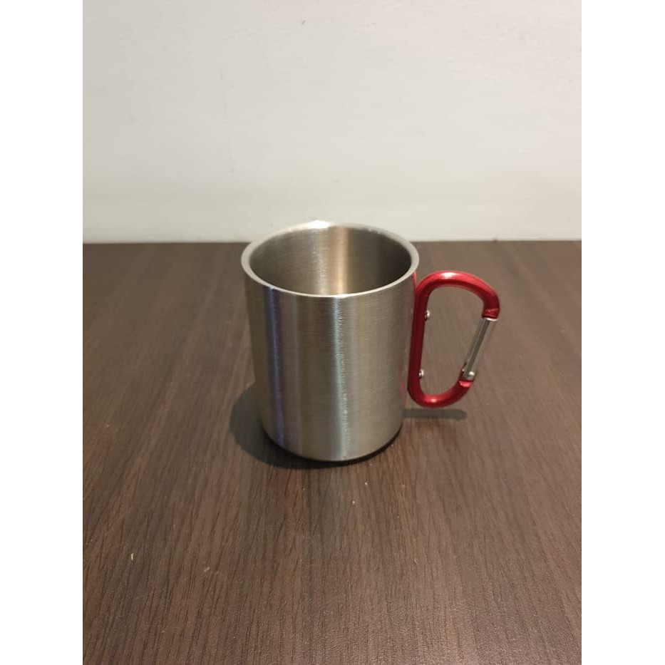 Mug Cangkir Gelas Carabiner Mug Camping Gantung Stainless BESAR Murah &  Berkualitas
