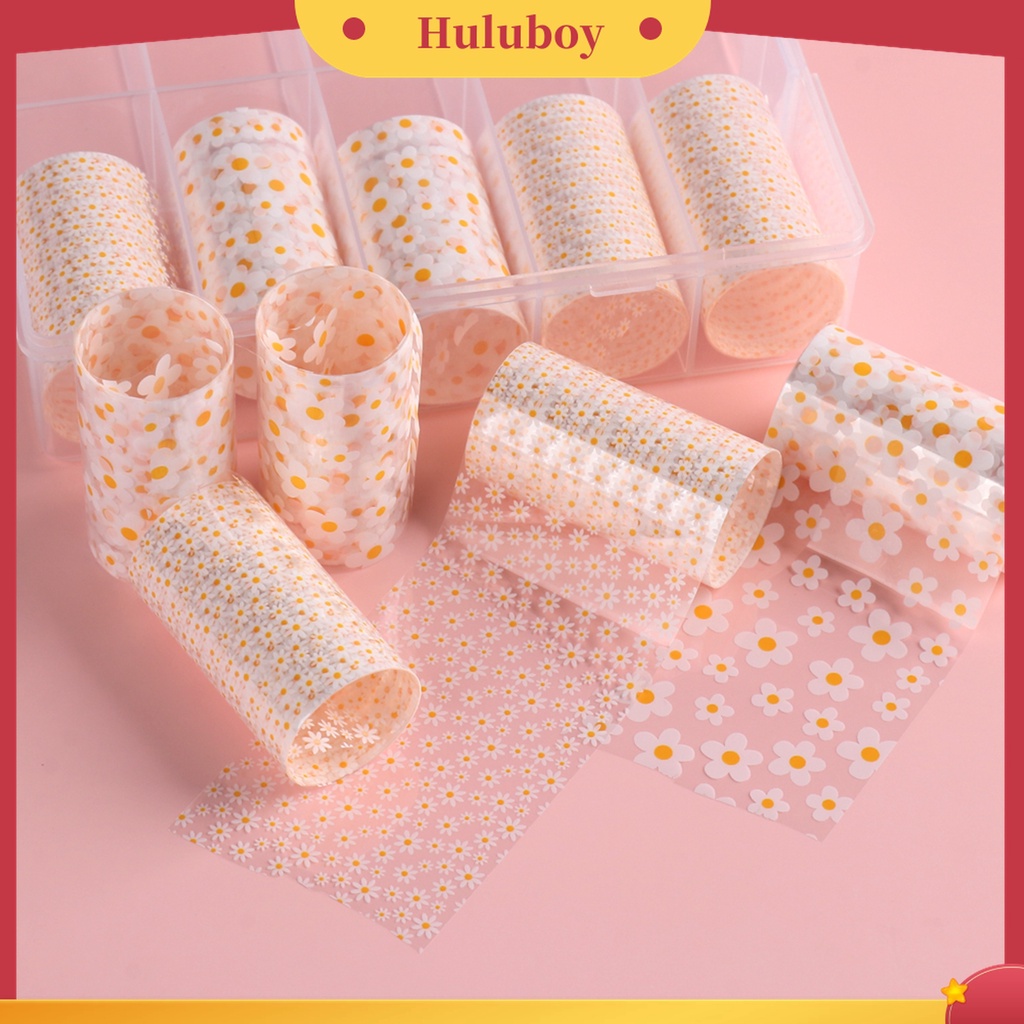 Huluboy Huluboy♡ 10 Rol / Set Stiker Kuku Motif Bunga Krisan Universal Untuk Wanita