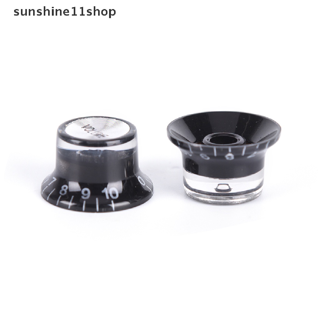 Sho 1 Set / 2 Tone 2 VOLUME Control Knobs Warna Silver Untuk Gitar