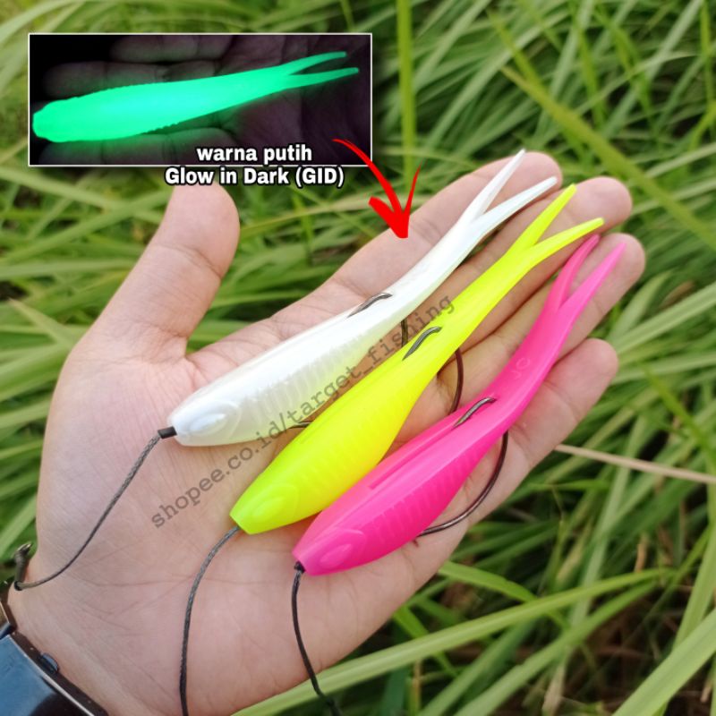 Soft Lure BABY Silencer 12cm 10gram - Umpan Casting Toman / Gabus Softbait Plus Worm Hook