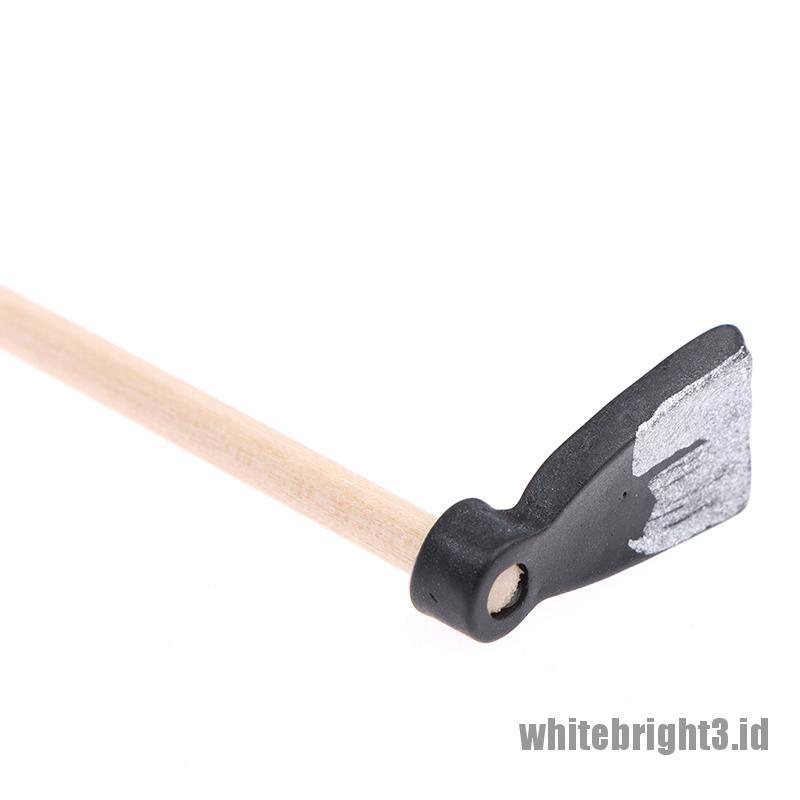 (white3) Miniatur Hoe / Cangkul Tanaman Skala 1: 12 Untuk Dekorasi Rumah Boneka
