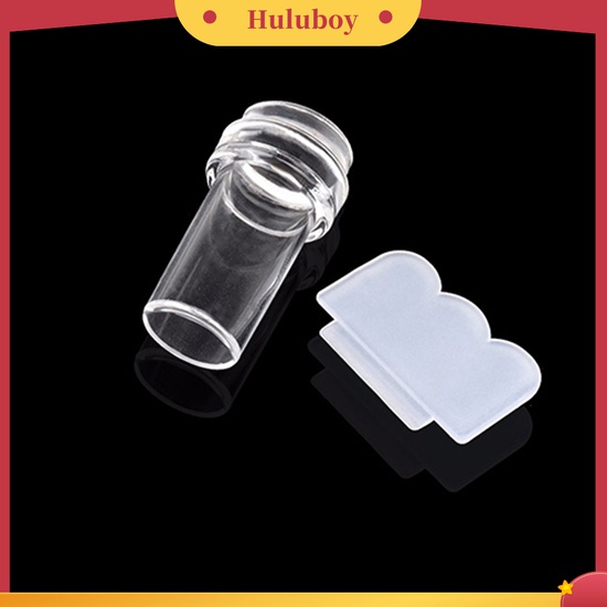Huluboy Huluboy♡ 2pcs Stamper Scraper Mini Transparan Untuk Transfer Gambar Nail Art Manicure DIY